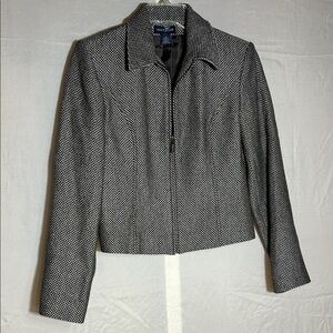 Ann Taylor Black and White Textured Blazer